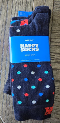 Happy Socks 3 Pack Crew Choose Your Color Variety Polka Dots - Flowers - Solid