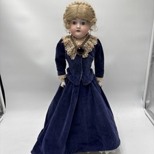 Antique Armand Marseille 370 Bisque Head Doll Leather Body Vintage Clothing 23”