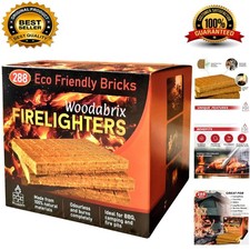 Versatile 288 Natural Eco Firelighters - Ideal for BBQs, Fire Pits & Pizza Ovens 0.11 per lighter