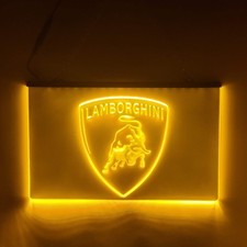 Lamborghini LED Sign Racing Garage Man Cave Wall Decor