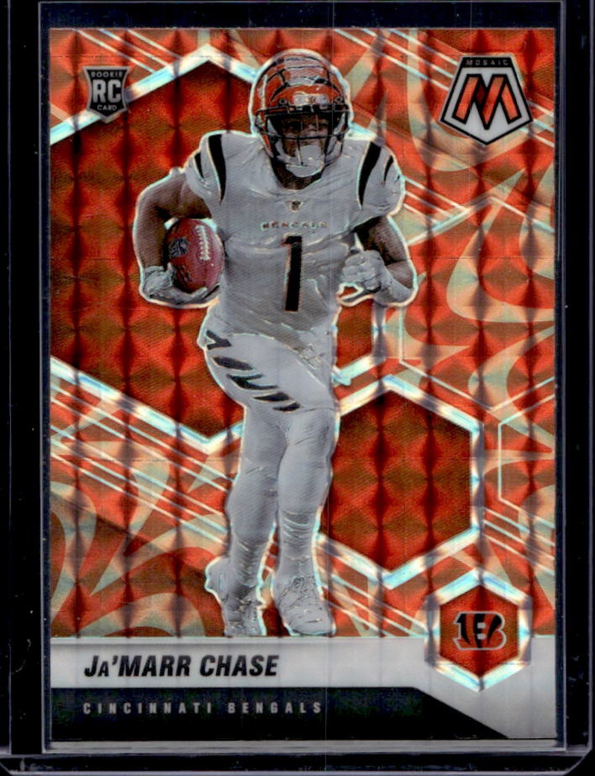 2021 Mosaic Ja'Marr Chase RC Prizm Reactive Orange #307 Bengals