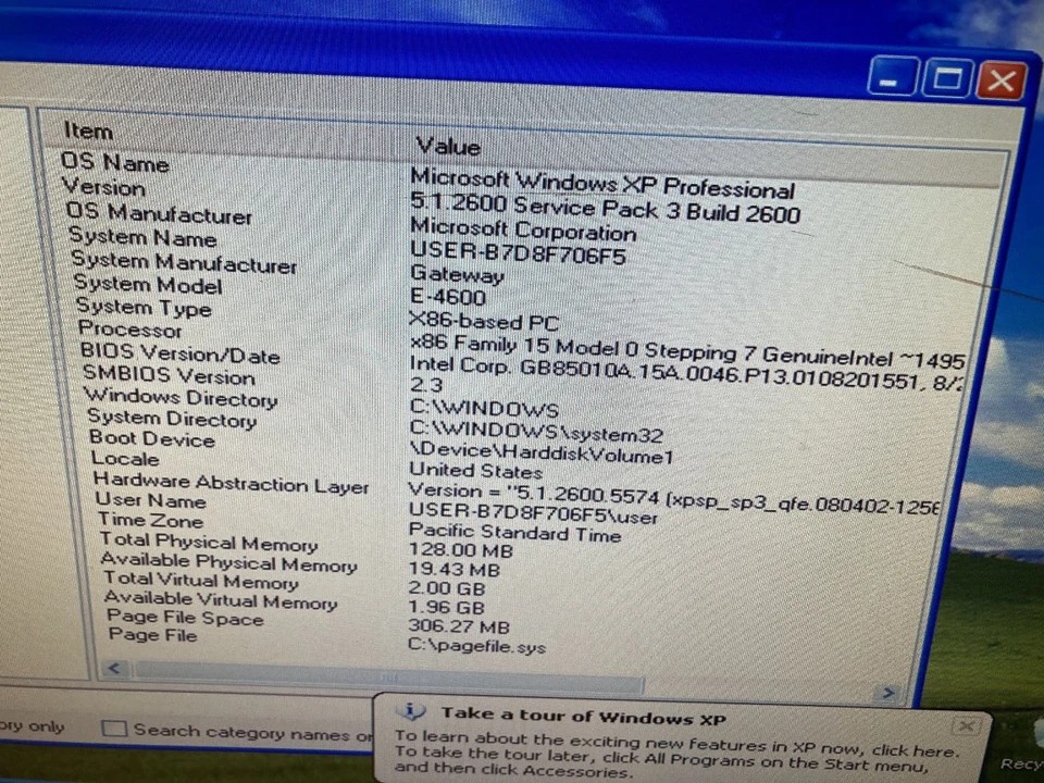 Gateway Performance 1500 Windows XP Pentium 4 1.50GHz 128MB RAM 4GB HDD - Image 4 of 4
