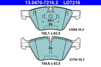 Bremsbelagsatz Scheibenbremse ATE Ceramic 13.0470-7216.2 FüR BMW E90 E91 E92 E93