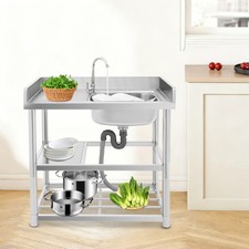 Küchenspüle, Edelstahlspüle, Freistehende Spüle mit einer Schüssel