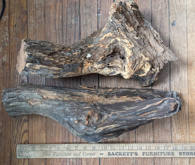 2 Cherry Log Root Ball Trunks Wood Woodworking Craft Carving Nature Taxidermy