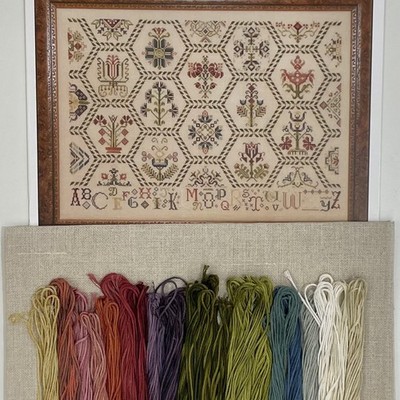 Rosewood Manor Parchment Tapestry cross stitch kit Weeks dye works cotton floss