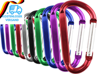 Temlum 10 StüCk Aluminium Karabiner Clip, D-Form Karabinerhaken Karabiner Mit Sc