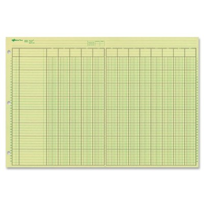 NATIONAL Analysis Pad, 13 Columns, Green Paper, 11 x 16.375'', 50 Sheets (45613)
