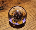Vintage Selkirk Glass Paperweight Scotland Has Tag Sticker Purple And Gold — photo 2