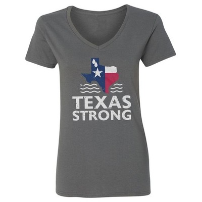 Texas Strong Flood Relief - Lone Star Support Ladies' V-Neck Tshirt
