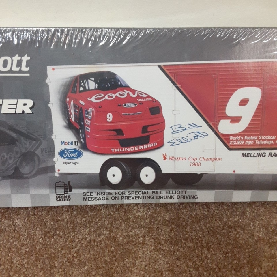 Sealed AMT Ertl 1/25 Scale Coors Elliott Stock Car Transporter Model ...