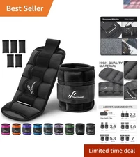 Versatile Pair of 7 lbs Adjustable Ankle Weights for Fitness, Therapy & Aerobics