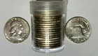 90% Silver FRANKLIN Half Dollar Roll of 20 Mixed Dates $10 Face , Better Lot !