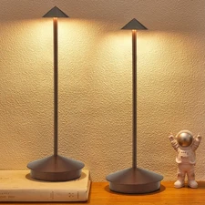 Portable Led Cordless Lamp Table Light 2 Pack, Rechargeable 6000mAh Rust 2pcs