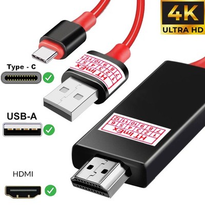 Rot Adapter USB-C zu HDMI Kabel bis zu 4K x 2K für Lenovo Idea Tab Pro Wi Fi