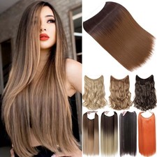 Natural Hair Extensions Wire In No Clip In 100 as Human Hair Thick BLONDE Wefts