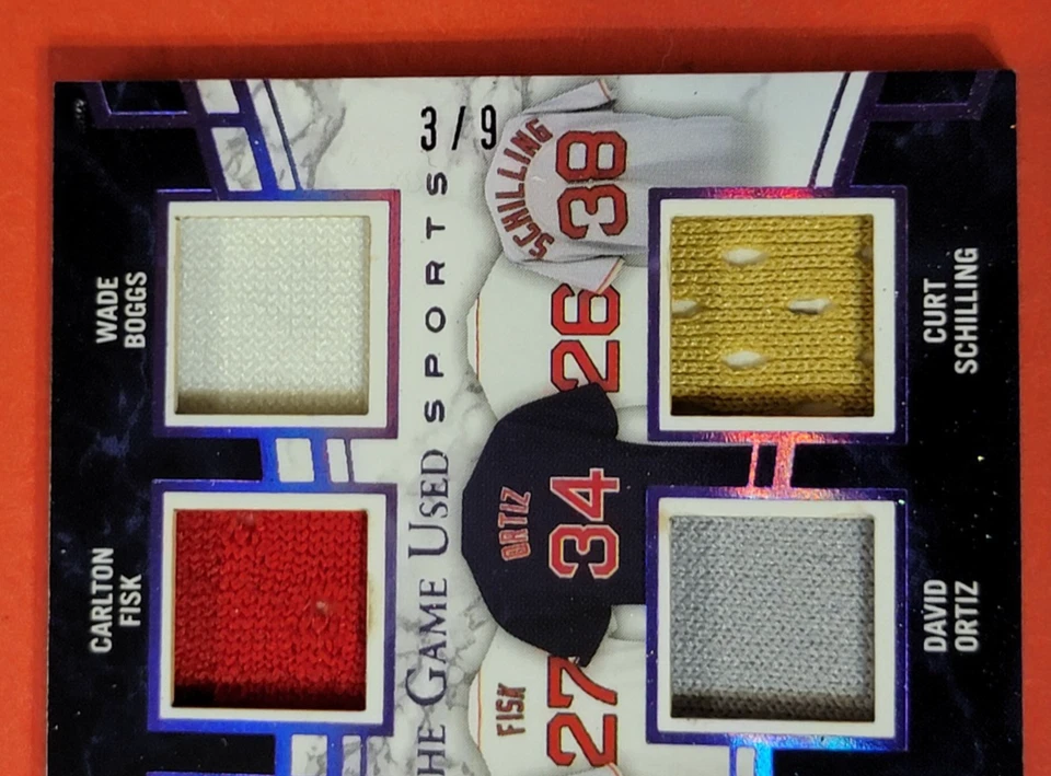 Ted Williams TARJETA JERSEY 3/9 David Ortiz Dom DiMaggio Carlton Fisk BOGGS RED SOX Foto 2 de 3