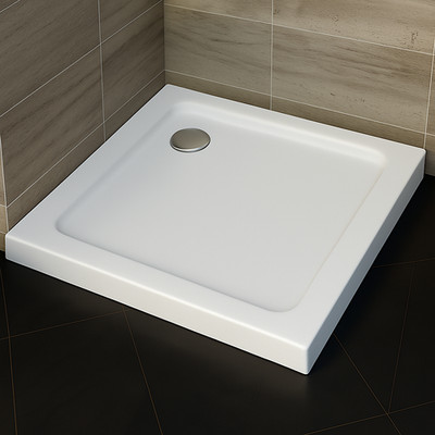 Quadratische Slimline Steinharz Duschwanne 30mm Low Profile Anti-Rutsch + Riser Kit
