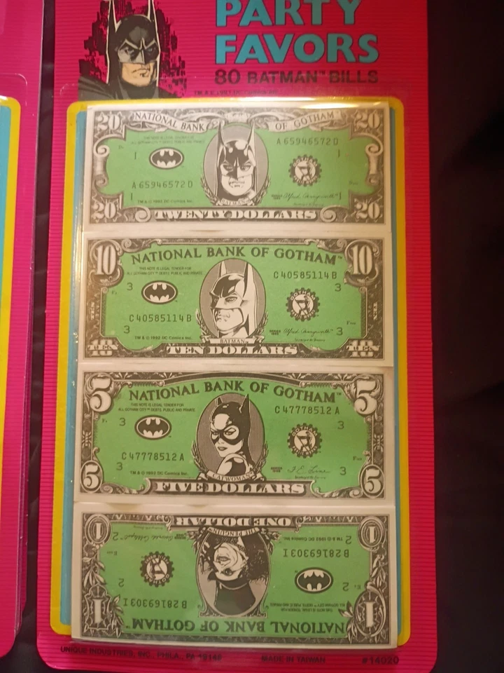 Vintage 1991 Único Fiesta Favores 80 Batman DC Comics Fiesta de Cumpleaños Favores Nuevo de Lote Antiguo Foto 3 de 4