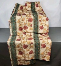 Pair Vintage Mostyns Lined Floral Curtains W50" x D60" Long Lined Multicoloured 