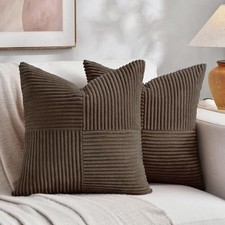 2 Packs Euro Decorative Throw Pillow Covers 28" x 28" Pack of 2 Dark Brown