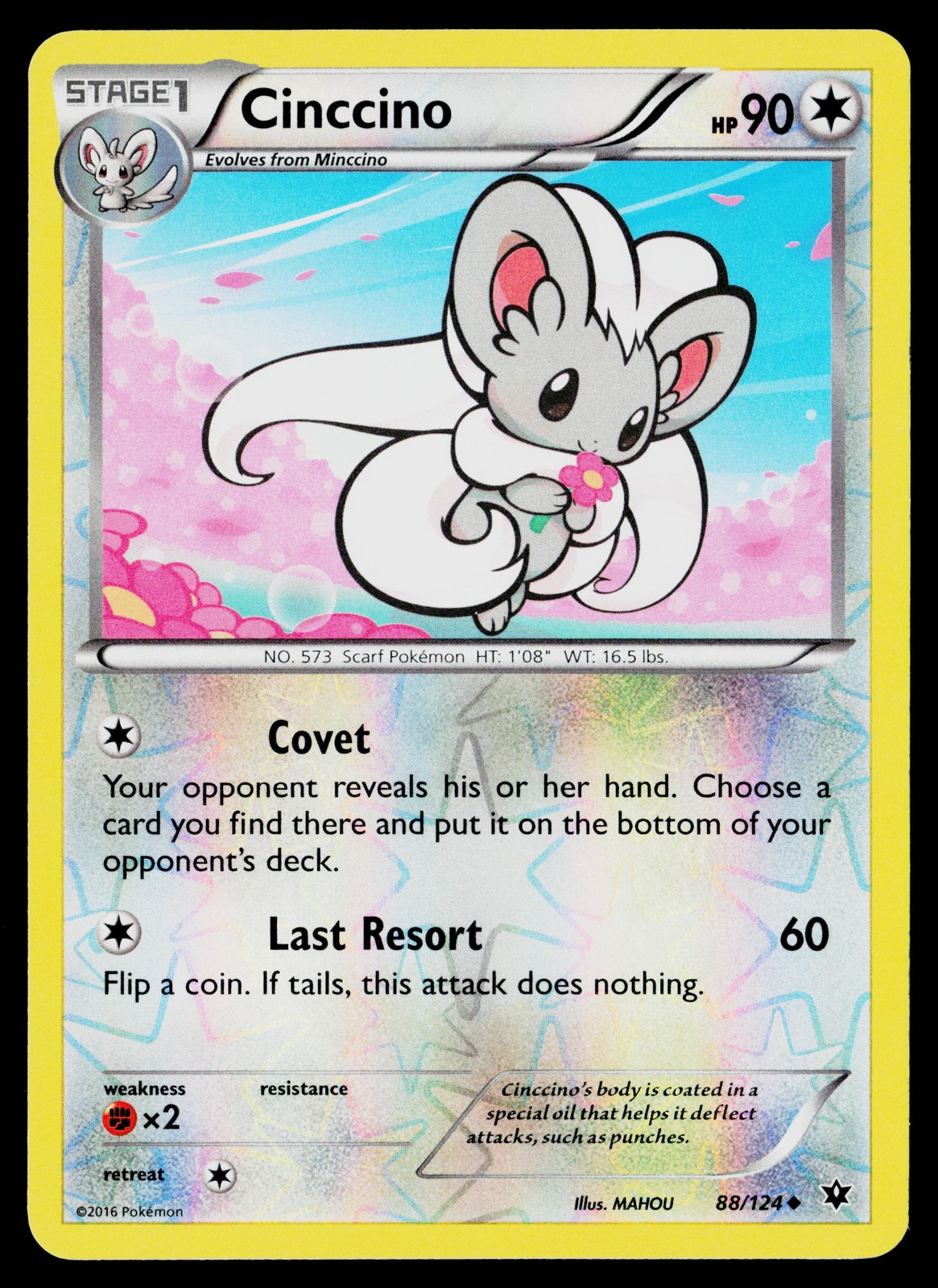 Cinccino (88) #88/124 XY - Fates Collide Near Mint or Better