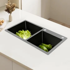 Kitchen Sink Overmount Sink Multifunctional Stainless Steel Sink 30"x 16"