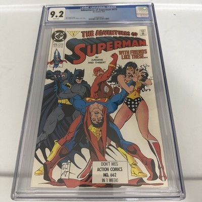 The adventures of superman #475 CGC 9.2 White Pages