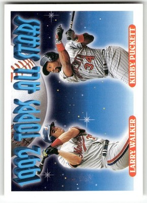 1993 Topps #406 Larry Walker / Kirby Puckett All Stars