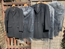 Mens Unisex Job Lot X6 Ex-Hire Formal Long Blazers Black Wool Mixed Sizes TV