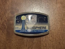 Vintage 1982 Sunsphere Knoxville Tennessee Worlds Fair Souvenir Belt Buckle