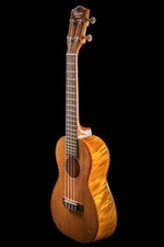 Ohana CK-50MG Solid Cedar  Flame Mahogany Gloss Concert Ukulele  Bag - Blem