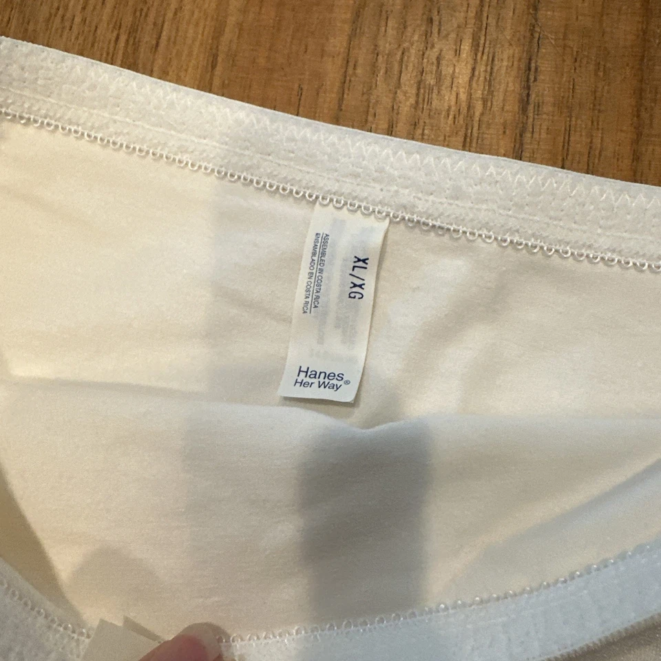 Lote de 2 Falda Hanes Her Way Ribete de Encaje 1 Negra 1 Blanca Íntima XL/XG De Colección Foto 4 de 4