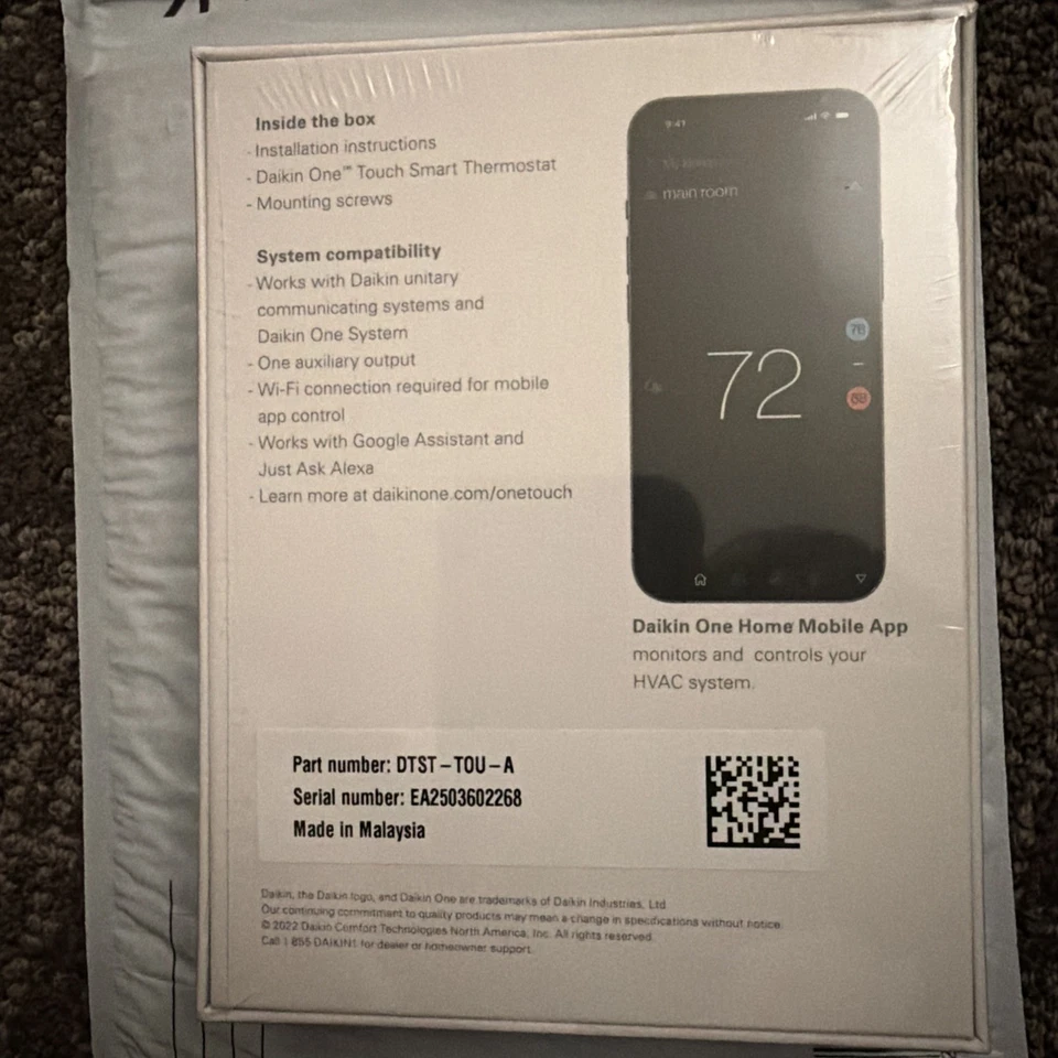 Daikin One Touch Smart Thermostat Silver DTST-TOU-A - Image 2 of 2