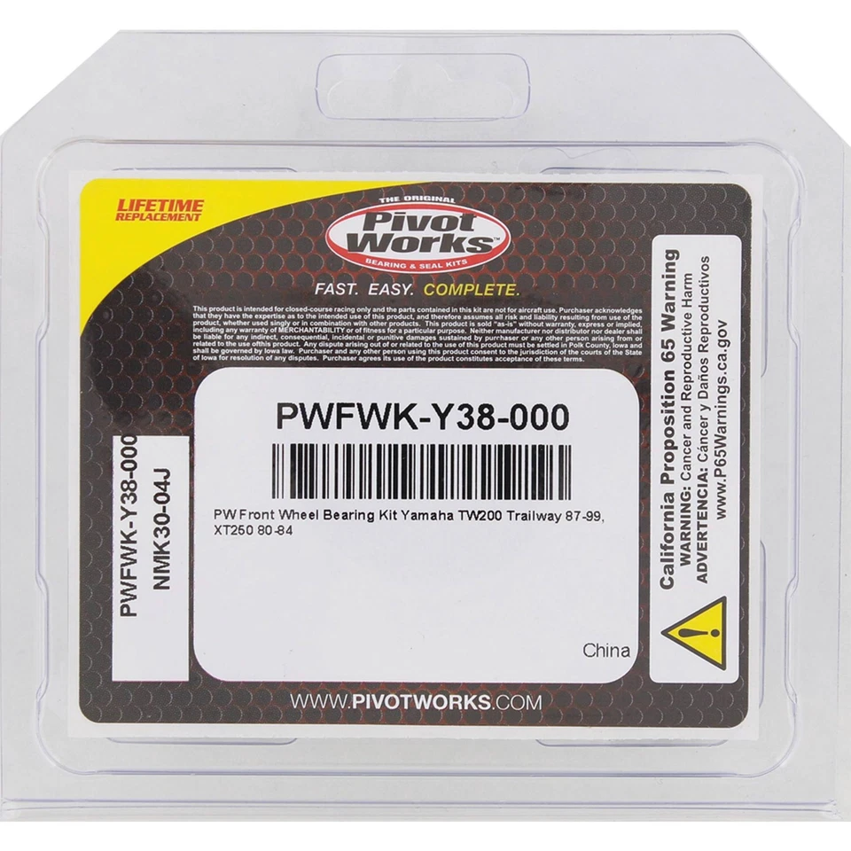 New Pivot Works Wheel Bearing Kit PWFWK-Y38-000 For Yamaha TW200 Trailway 87-00 Foto 4 de 4