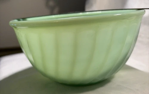 Jadite Fire King Swirl Mixing Bowl 7" Very Good Vintage Anchor Hocking