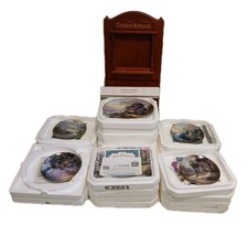 Thomas Kinkade Painter of Light Wooden Wall Perpetual Calendar Tiles Plates Lot
