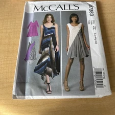 McCall's 7383 Sewing Pattern Misses' Pullover Dresses - Sz Lg, Xlg, Xxl - Uncut