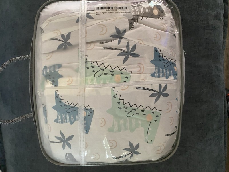 Born Essentials Dinosaur Crib Bedding Set, Cotton, White/Blue/Green/Gray/Beige