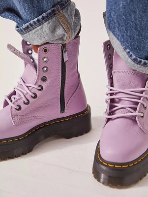 Dr Martens Jadon III Purple Leather Platform Boots EU 37 US 6 NEW