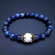 Charm Men's Bracelets Fashion Crown Tiger Eye Natural Stone Beads Bracelets