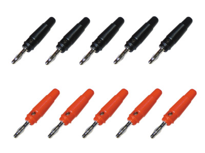 10 Stück Bananenstecker 4mm 32A - Lautsprecherkabel Verbinder Schwarz/rot