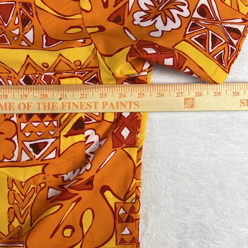 VTG Hale Aloha Isoshima Hawaiian Shirt XL Orange Geometric Cotton Aloha Surf - Picture 6 of 7