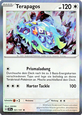 Pokémon Karte Terapagos SSP 161/191 Holo  Stürmische Funken Deutsch NM Rare