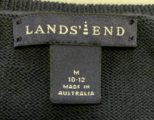 Lands' End Boys Medium 10/12 Sweater Vest Navy Blue V Neck Preppy Knit Pullover - Picture 3 of 4