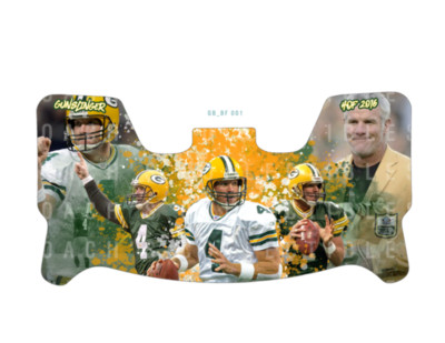 Brett Favre Custom Visor for Any Full Size Riddell Helmet (Universal Fit)
