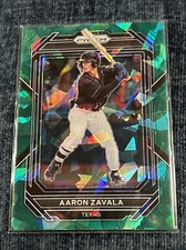 2023 Panini Prizm Aaron Zavala Green Cracked Ice RC #14 Rangers