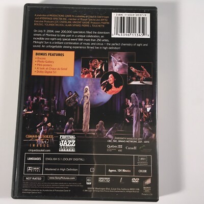 Cirque du Soleil - Midnight Sun (DVD, 2005) Montreal International