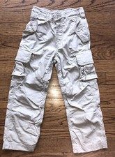 Gap Kids Boys Beige Cargo Pants Elastic Waist Size X Small EUC WORN ONCE