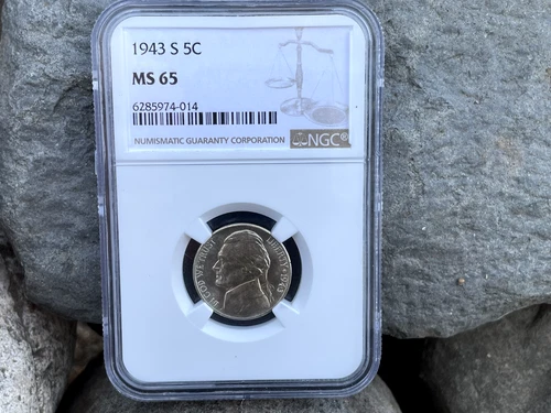 1943 -S Jefferson Nickel 5c NGC MS 65 War NICKEL